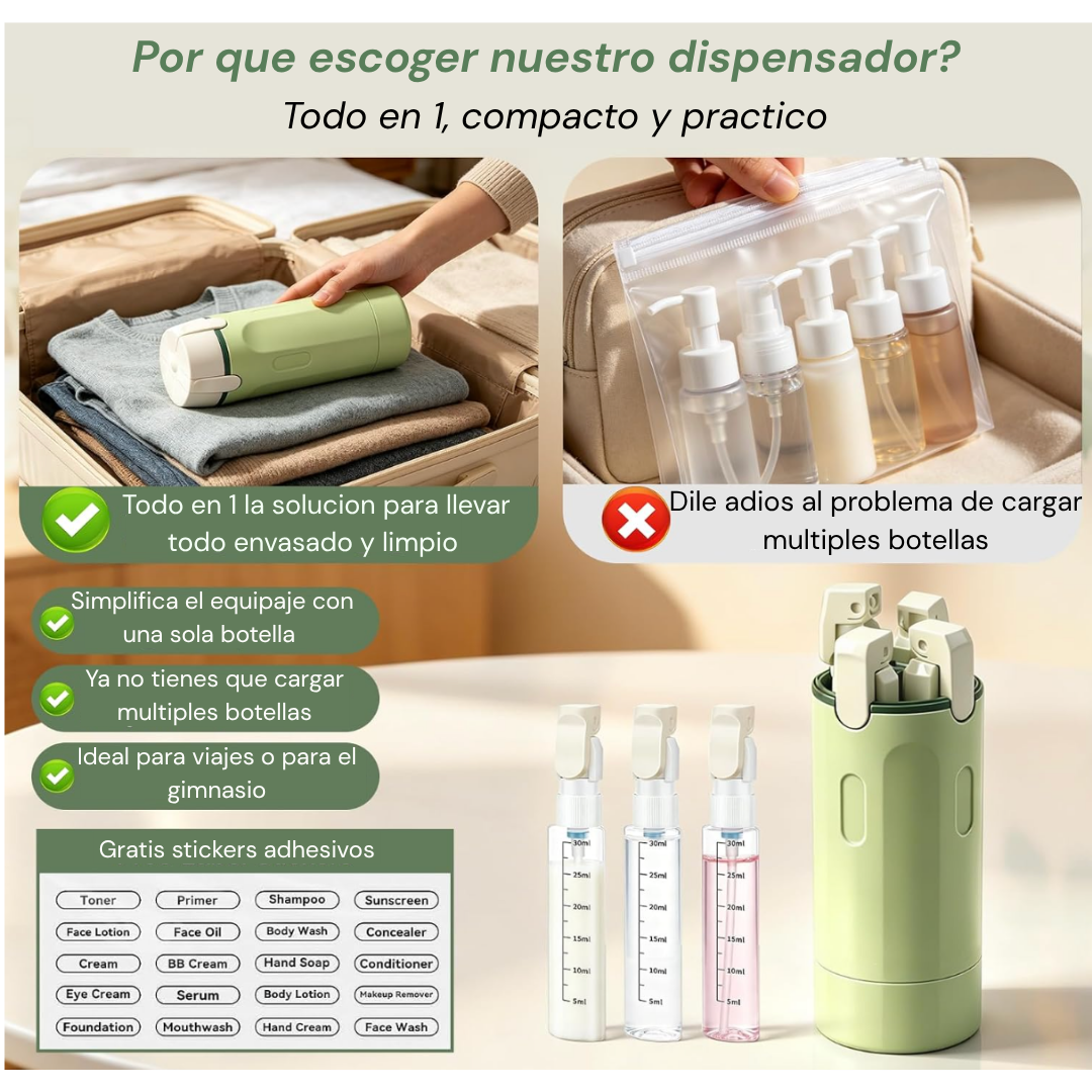 Dispensador de Viaje 4 en 1